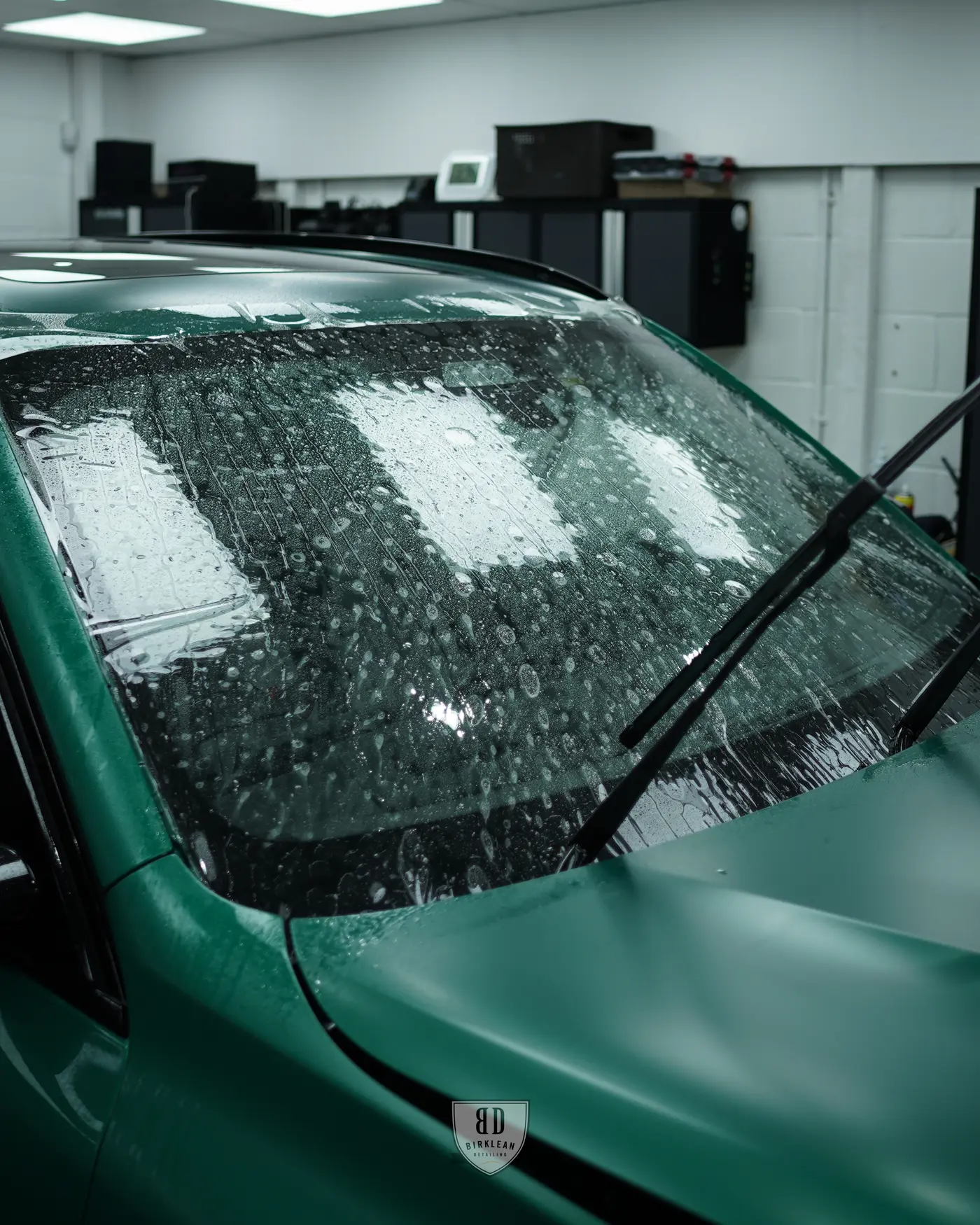 Windscreen protection film fitted to reduce road rash and pitting